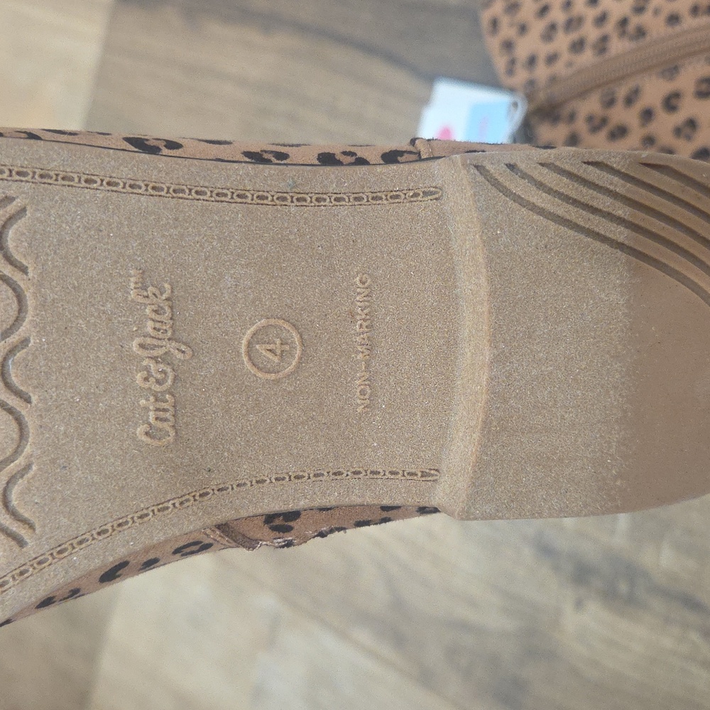 Cat & Jack Tan Leopard Print Boots - Picture 5 of 9